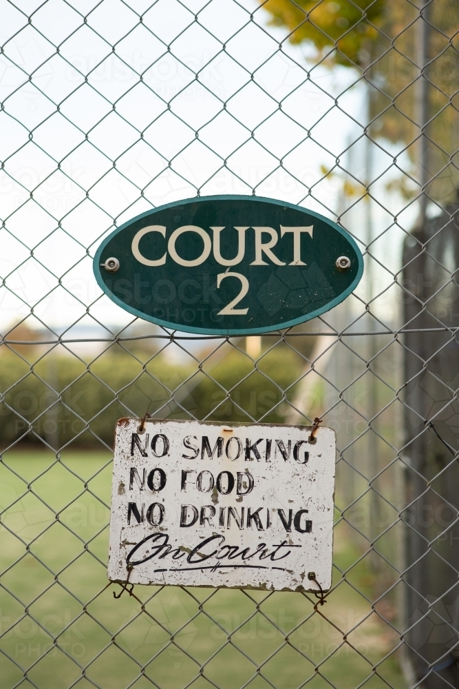 Tennis Court Vintage Sign - Australian Stock Image