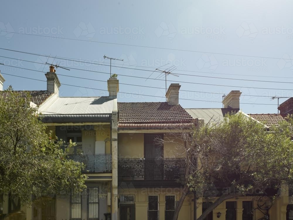 terrace houses in Paddington - Australian Stock Image