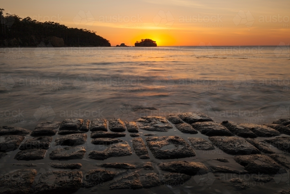 Tessellated Pavement - Forestier Peninsula - Tasmania - Australian Stock Image