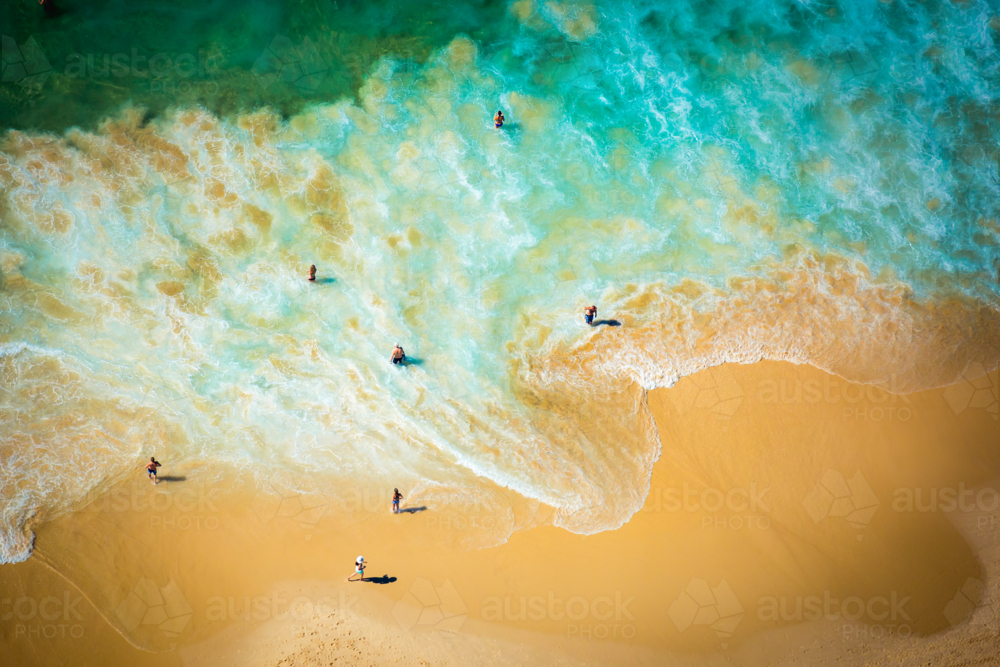 Textural whitewater at Bondi Beach. - Australian Stock Image