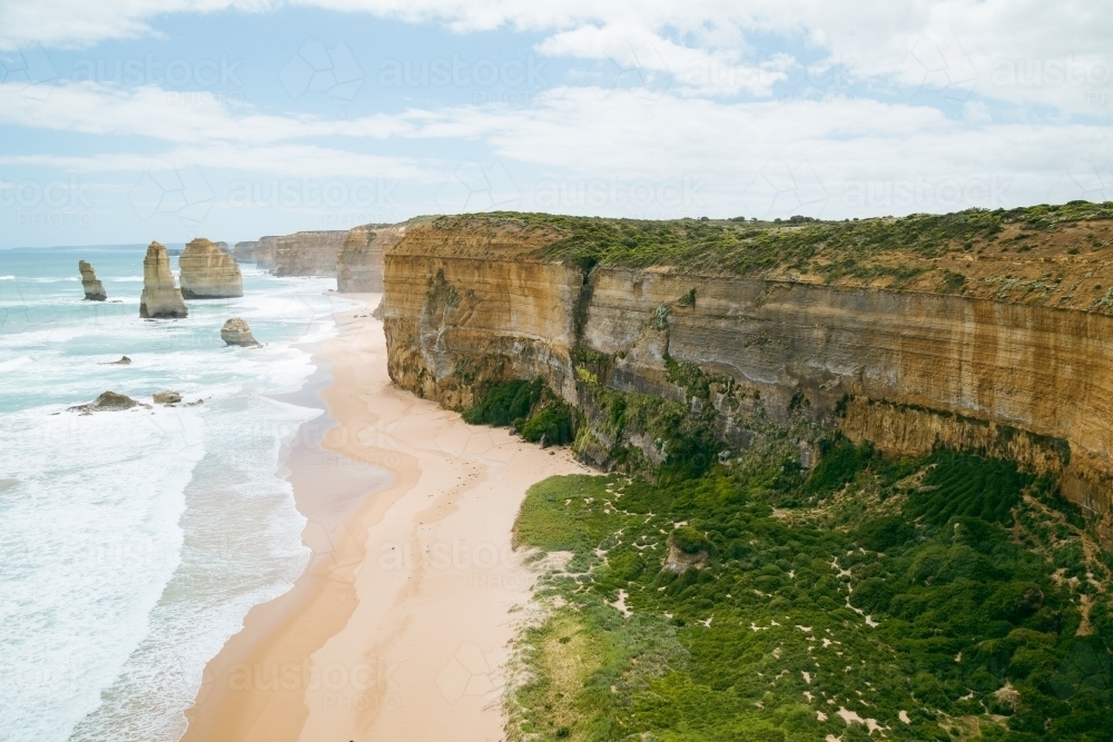 The 12 Apostles scenic tourist destination along the Great Ocean Road on the south coast of Victoria - Australian Stock Image