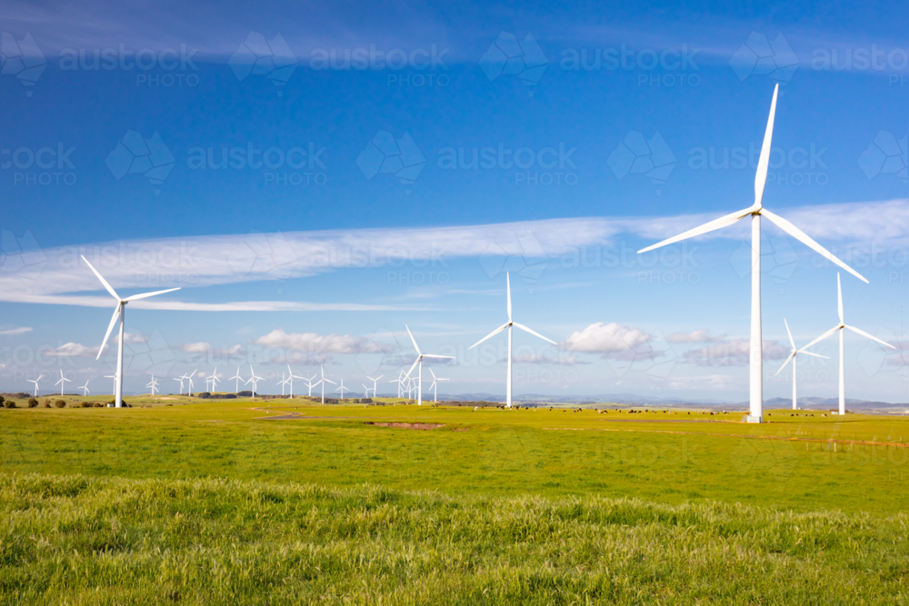 The Bald Hills Wind Farm near Walkerville in the Bass Coast region of Victoria, Australia - Australian Stock Image
