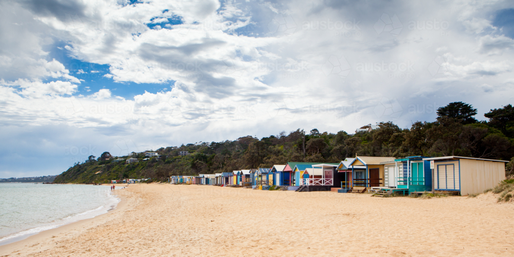the beach on a hot summer's afternoon in Mornington, Victoria, Australia - Australian Stock Image