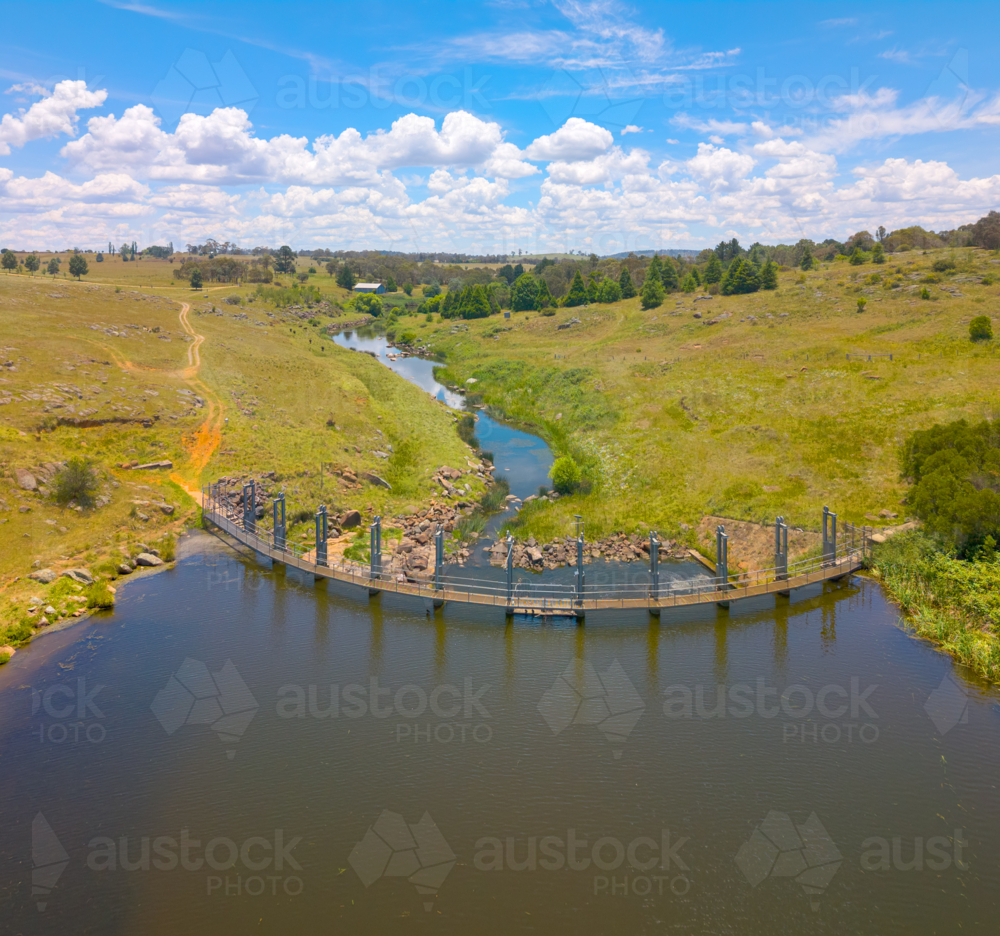 The Beardy Waters Reservoir that supplies water to Glen Innes from the air. - Australian Stock Image