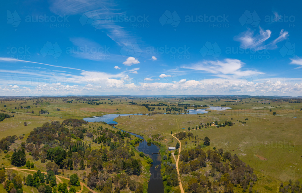 The Beardy Waters Reservoir that supplies water to Glen Innes from the air. - Australian Stock Image