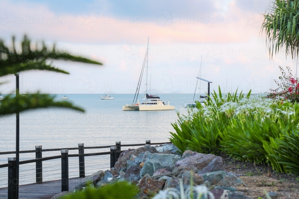 The Bicentennial Boardwalk between Cannonvale and Airlie Beach in the Whitsundays - Australian Stock Image