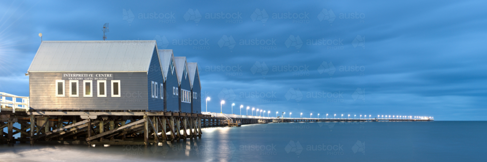 The Busselton Jetty Boathouses At Jetty - Australian Stock Image