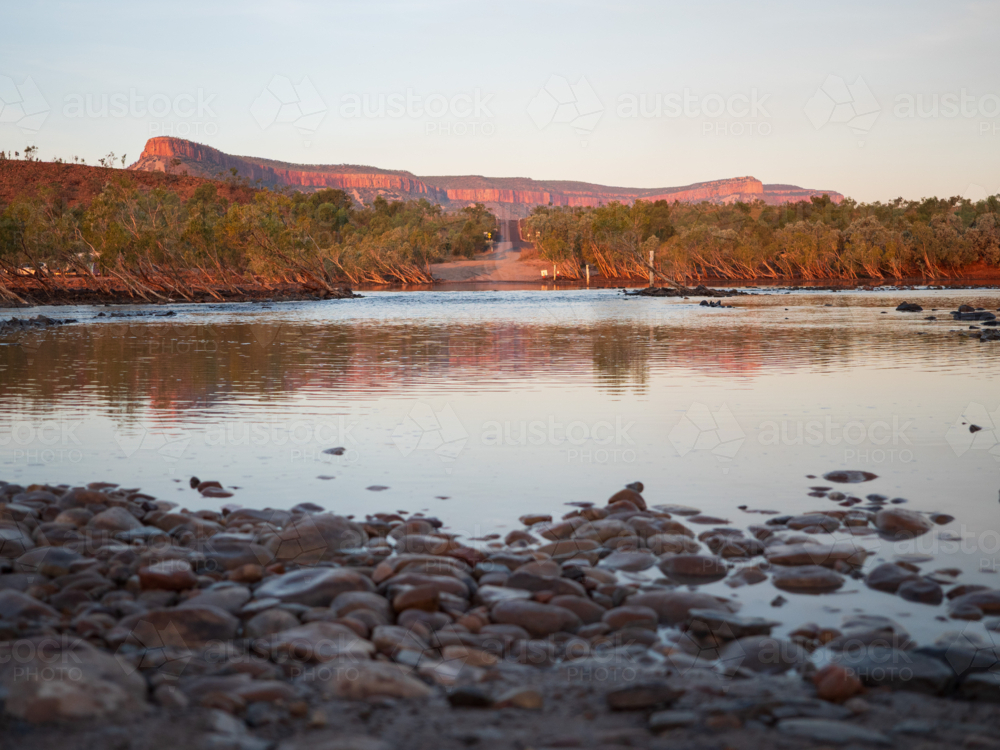 The Cockburn Ranges and the Pentecost River at sunset - Australian Stock Image