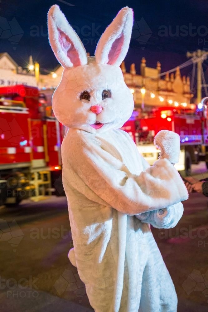 The Easter Bunny in a parade - Australian Stock Image