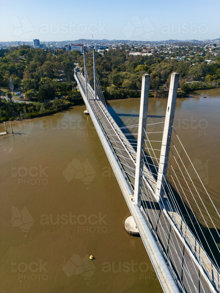 The Eleanor Schonell Bridge crossing the Brisbane River between St Lucia and Dutton Park - Australian Stock Image
