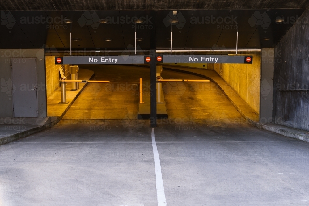 The exit of an underground car park. - Australian Stock Image