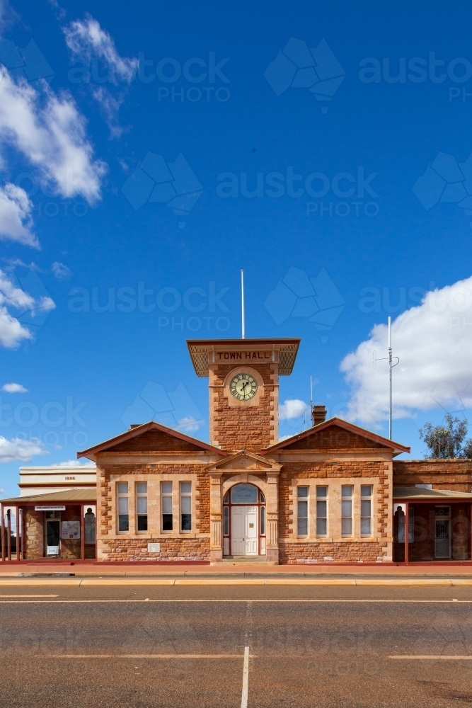 the facade of Menzies town hall - Australian Stock Image