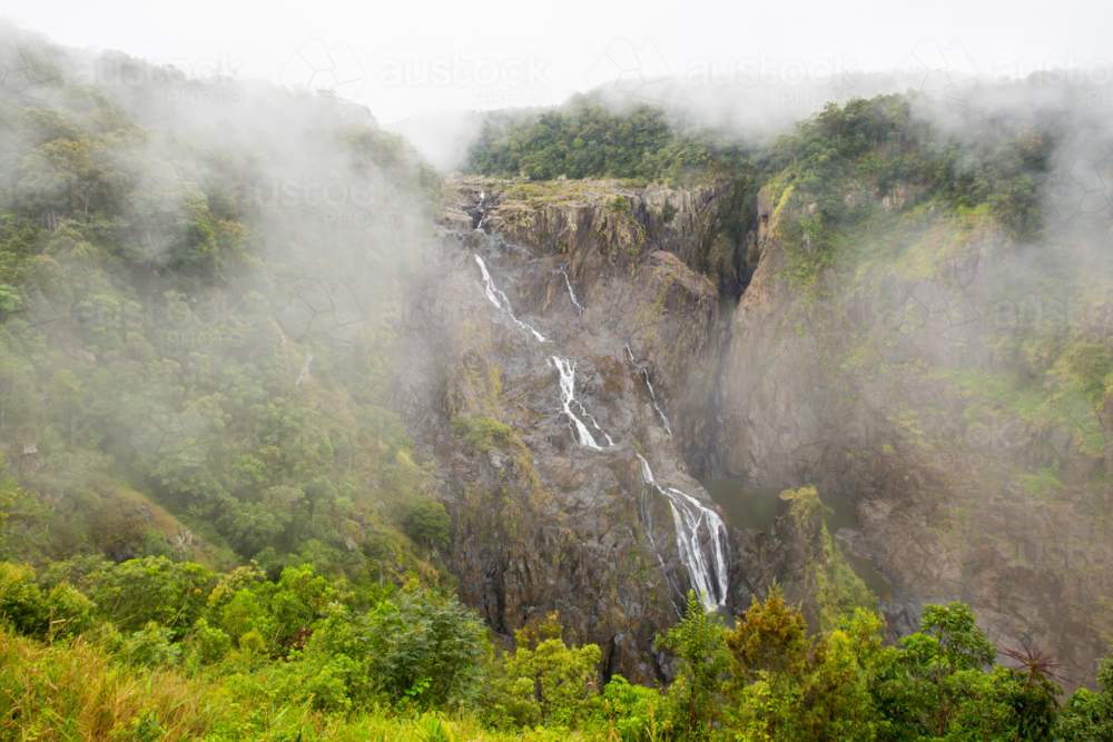 The famous Barron Falls seen from the Kurunda Railway in Queensland, Australia - Australian Stock Image