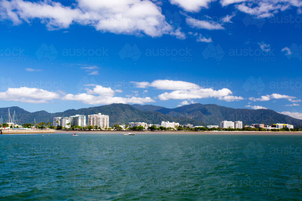 The famous Cairns waterfront and Chinaman Creek on a sunny winter's day in Queensland, Australia - Australian Stock Image