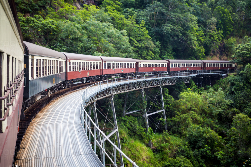 The famous Kuranda Scenic Railway near Cairns, Queensland, Australia - Australian Stock Image
