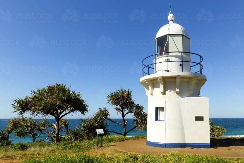 The historic lighthouse at Fingal Head. - Australian Stock Image