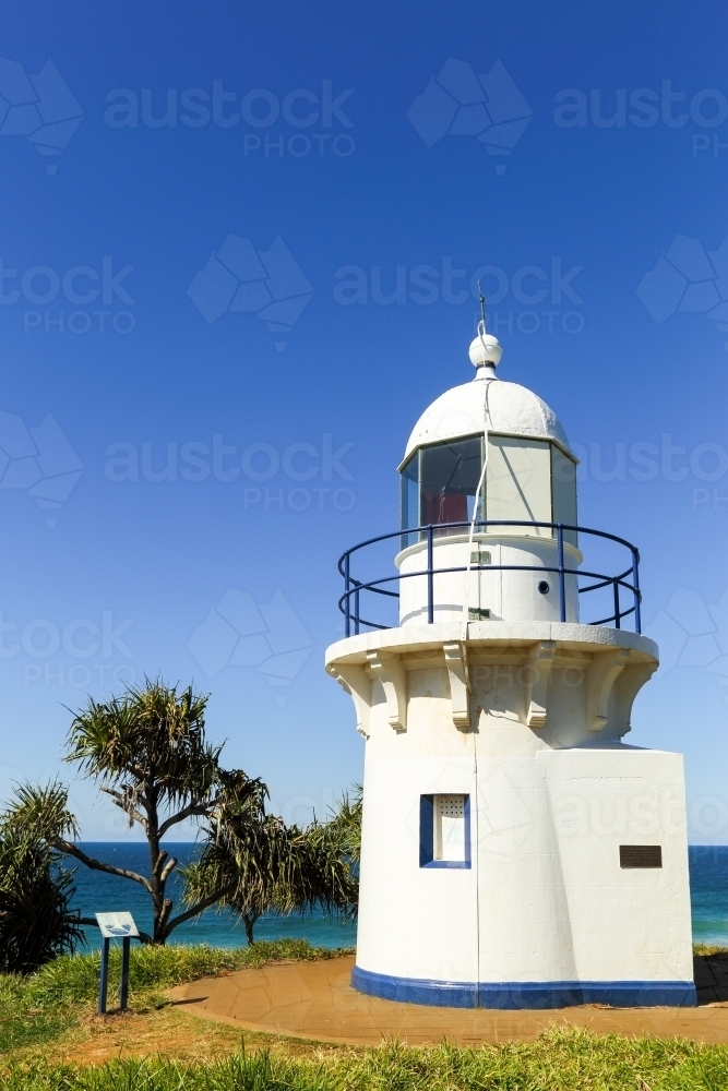 The historic lighthouse at Fingal Head. - Australian Stock Image