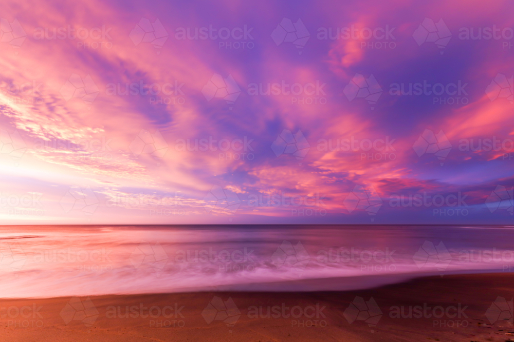 The iconic Bells Beach on a summer morning at sunrise near Torquay. - Australian Stock Image