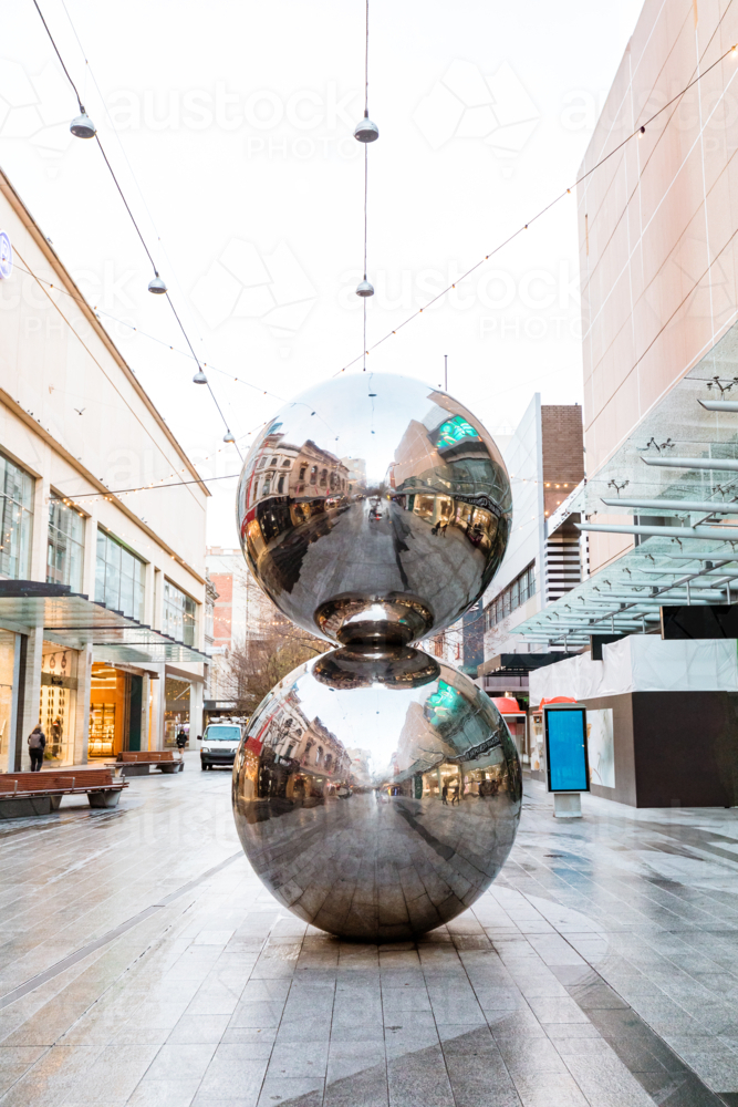 The "Malls Balls" in Rundle Mall, Adelaide CBD - Australian Stock Image