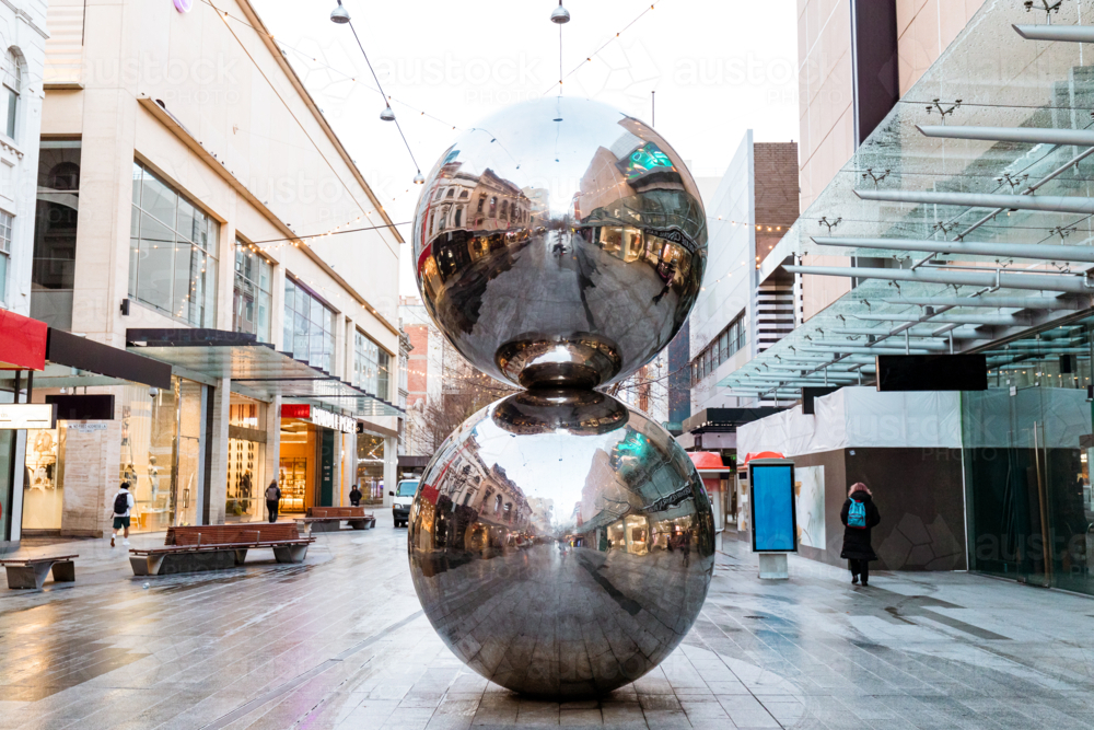 The "Malls Balls" in Rundle Mall, Adelaide CBD - Australian Stock Image