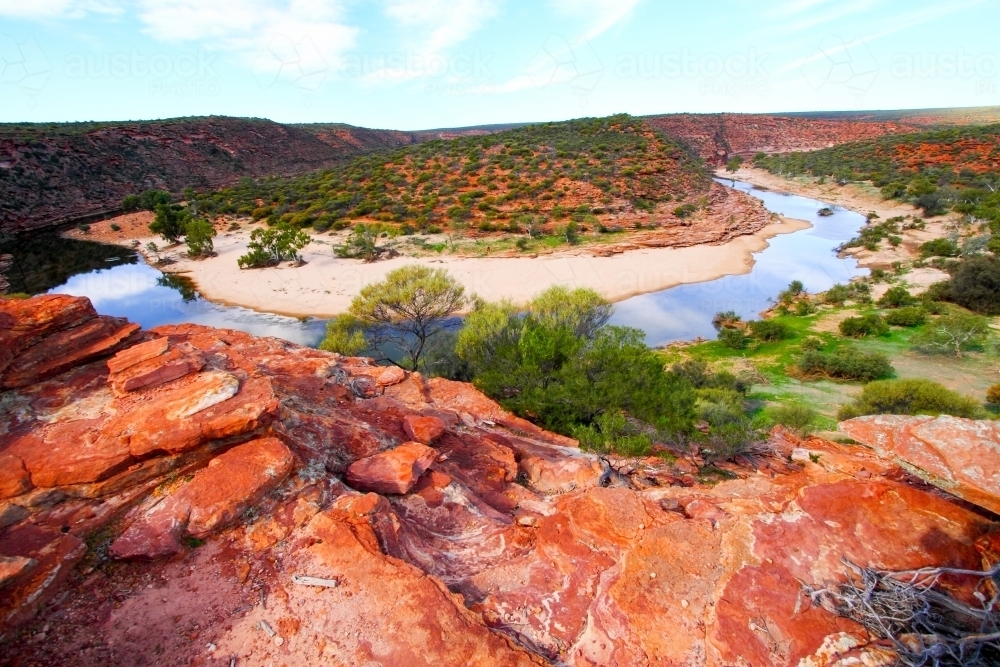 The Murchison River and sandstone gorges. - Australian Stock Image