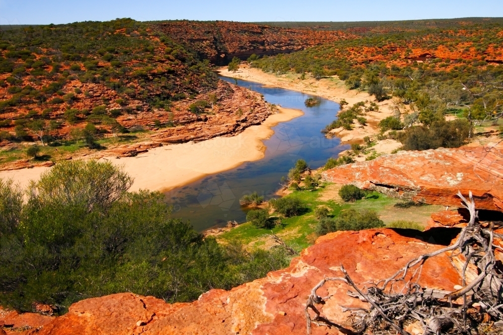 The Murchison River and sandstone gorges. - Australian Stock Image