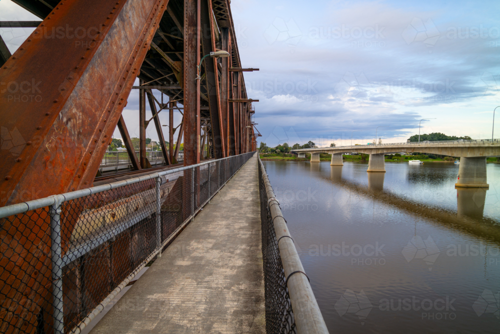 The new and old bridges in Grafton, New South Wales, Australia - Australian Stock Image