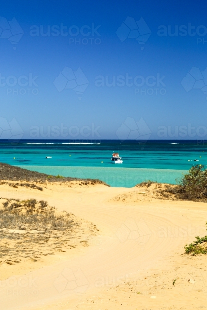 The ocean and Ningaloo Reef in Coral Bay, Western Australia - Australian Stock Image