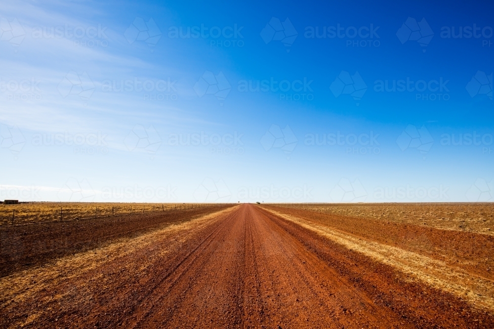 The outback Ranken Road which cuts through Alexandria Station in the Northern Territory - Australian Stock Image