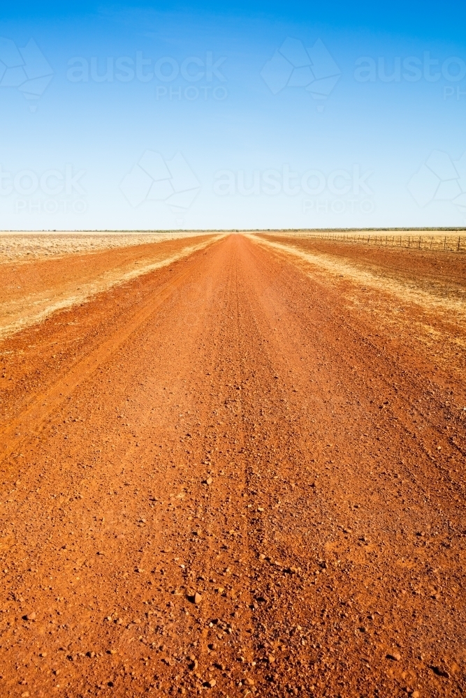 The outback Ranken Road which cuts through Alexandria Station in the Northern Territory - Australian Stock Image