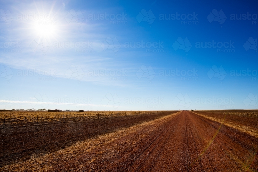 The outback Ranken Road which cuts through Alexandria Station in the Northern Territory - Australian Stock Image