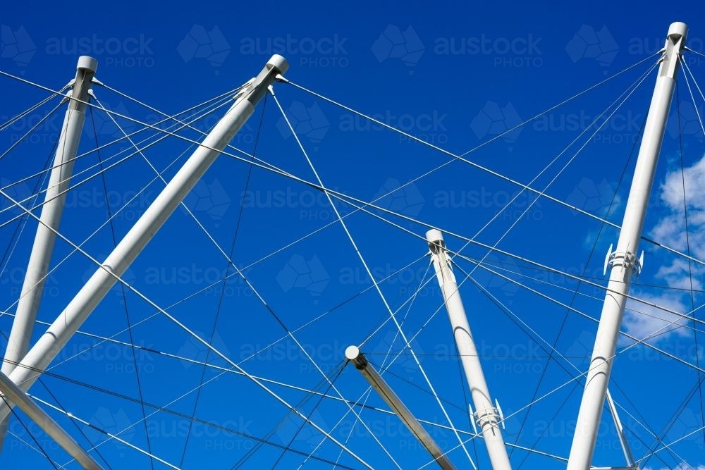 The pedestrian Kurilpa Bridge Brisbane utilises a unique tensegrity superstructure - Australian Stock Image