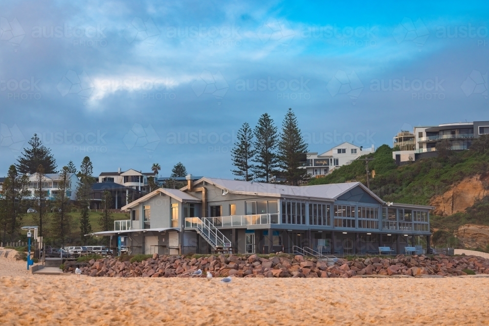 The Redhead Beach Surf Club at sunset - Australian Stock Image