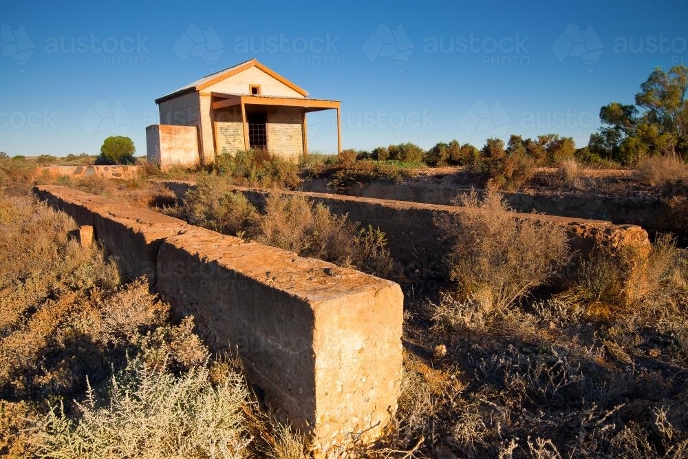 The remains of the old Silverton Railway Station - Australian Stock Image