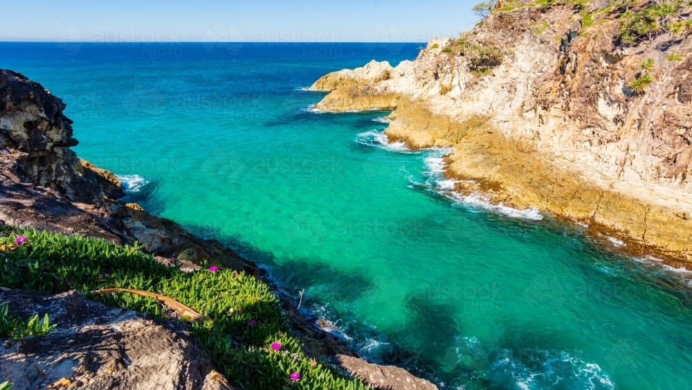 The Rocky Coastline of North Stradbroke Island - Australian Stock Image