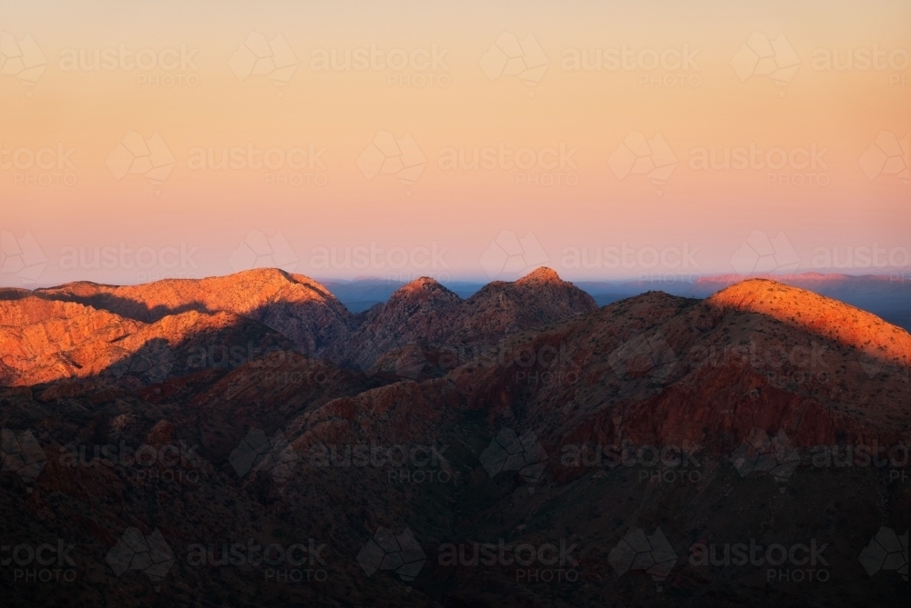 The Shadow of Brinkley Bluff, Larapinta Trail - Australian Stock Image