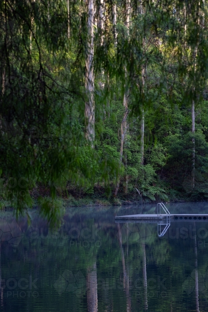 the still dark water of Pemberton Pool - Australian Stock Image
