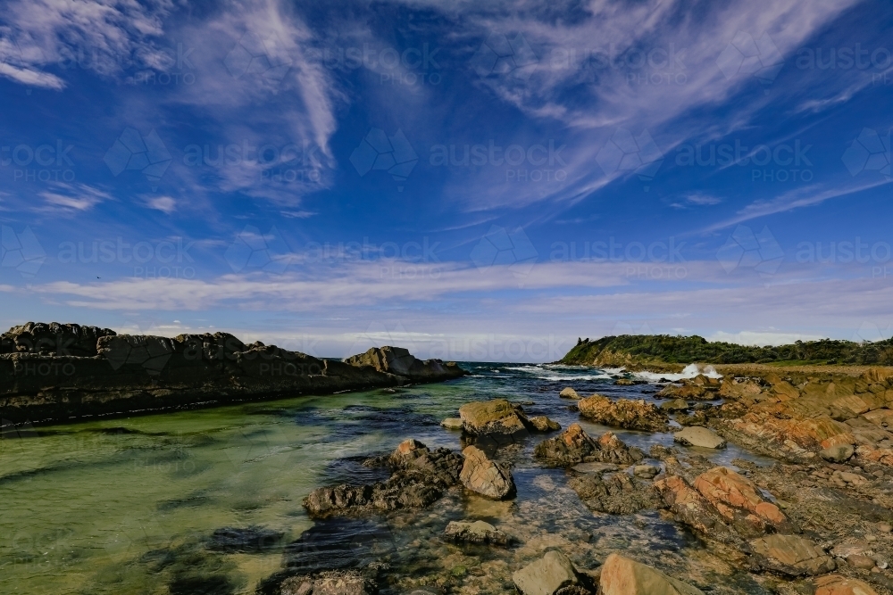 Cod Af Forster Rocks Image of The Tanks natural rock pool at Forster, NSW Australia ...