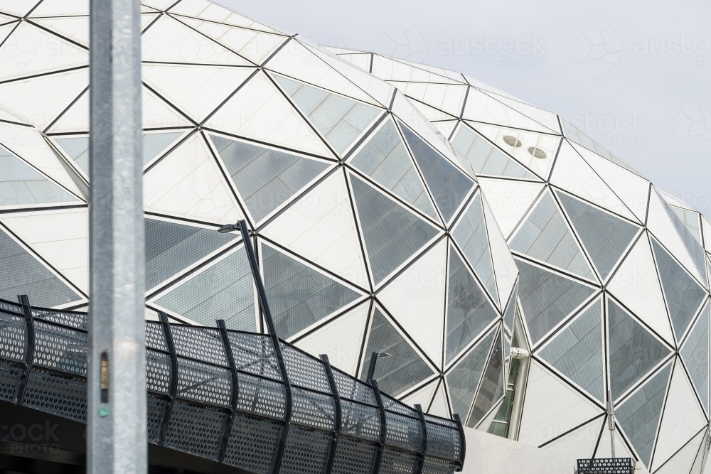 Image of The triangular panels on the domes of AAMI Park in Melbourne ...