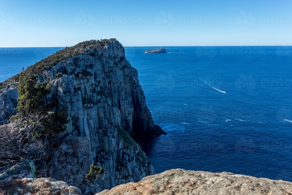 The view from Tasmania's Cape Hauy on the Three Capes Track towards the Tasman Sea - Australian Stock Image