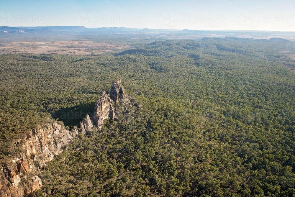 Three Sisters at Moolayember National Park - Australian Stock Image