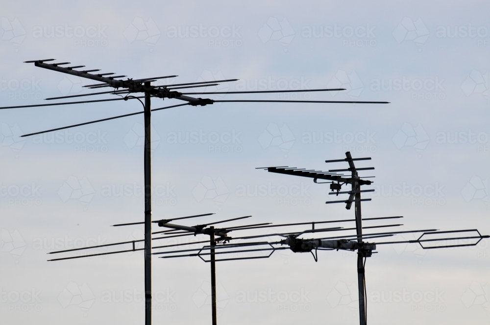 Three TV antennas - Australian Stock Image