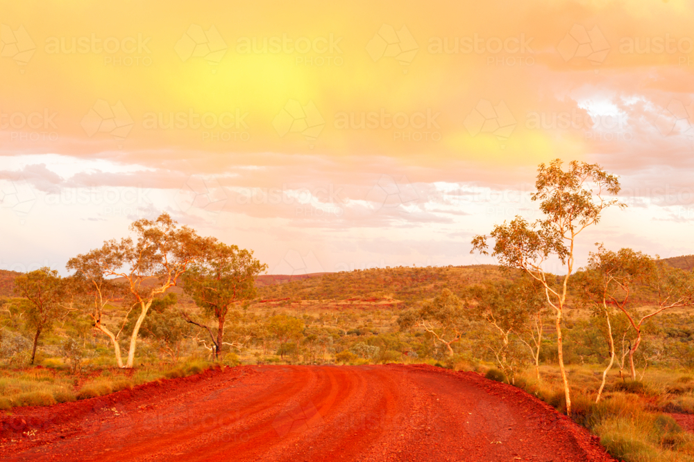 Thunderstorm Sunset Pilbara Western Australia - Australian Stock Image