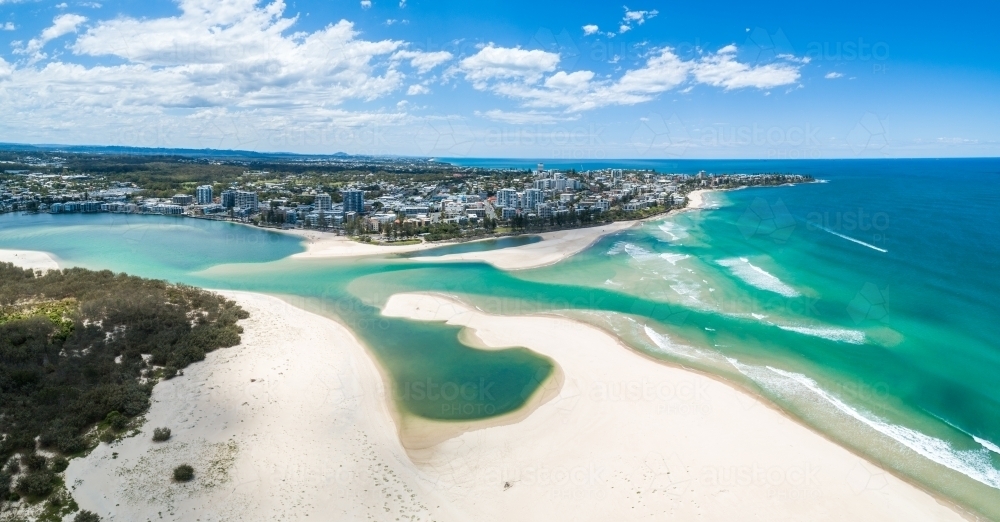 Image of Tidal bar between Caloundra and Bribie Island, Queensland. Austockphoto