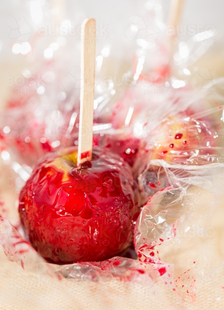 Toffee Apple unwrapped - Australian Stock Image