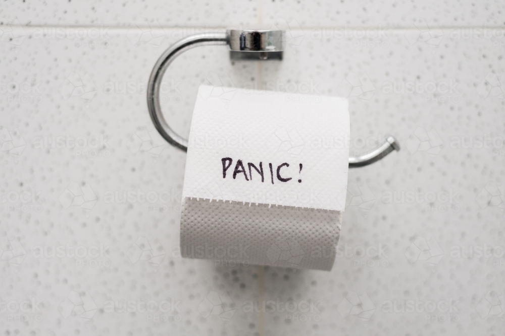 toilet roll, the new symbol of herd mentality - Australian Stock Image
