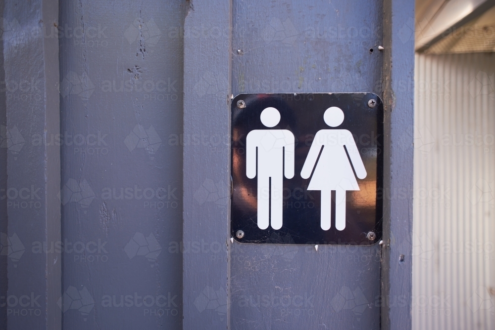 Toilet sign at picnic site : Austockphoto Toilet sign at picnic site - Australian Stock Image