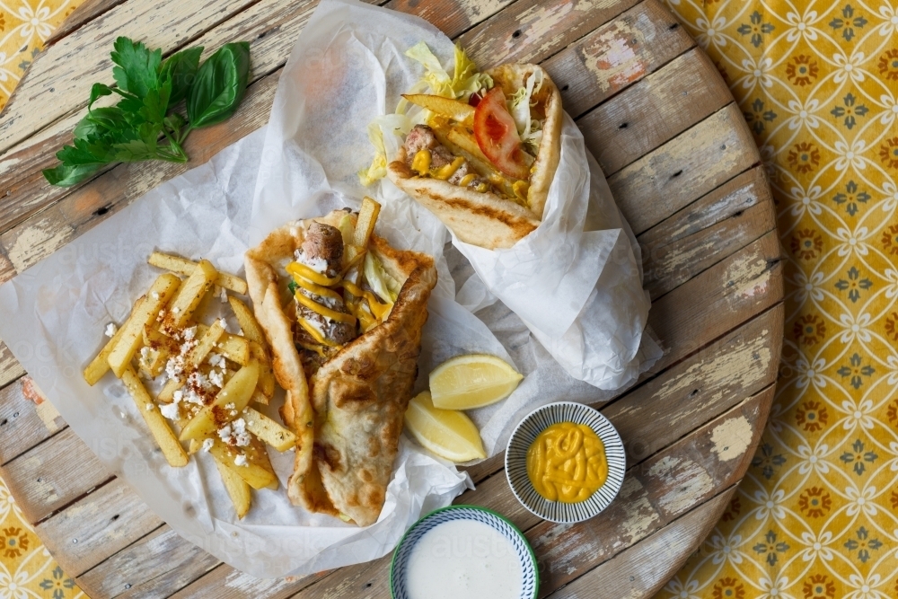 Top down of tasty Greek dish - Australian Stock Image