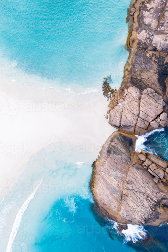 Top Down View Over Wylie Head Beach Esperance - Australian Stock Image