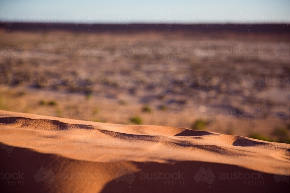 Top of red sand dune in desert - Australian Stock Image